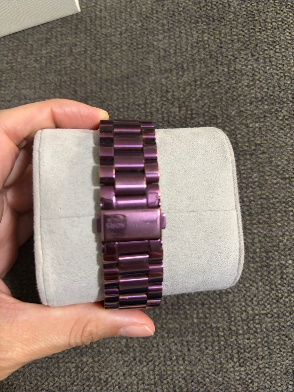 Michael Kors Purple Women’s  Stainless Steel Chronograph Bracelet Watch - Picture 4 of 5